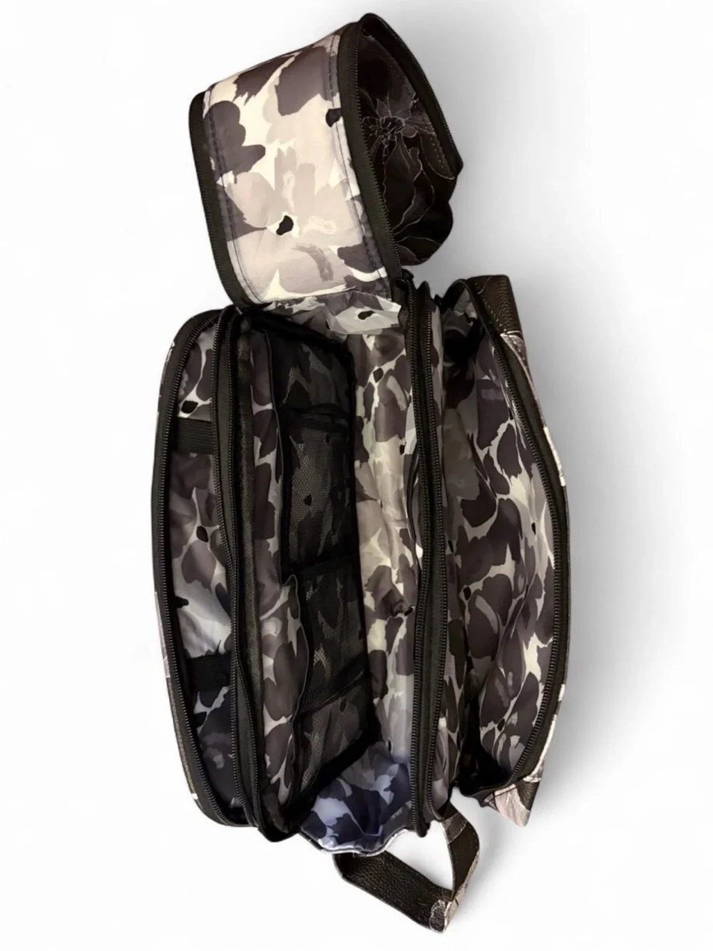 Floral Print Crossbody Bag in Brown and Cream